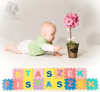 Staszek - Fistaszek i kwiat :) Sesja zdjęciowa w ArtAnna