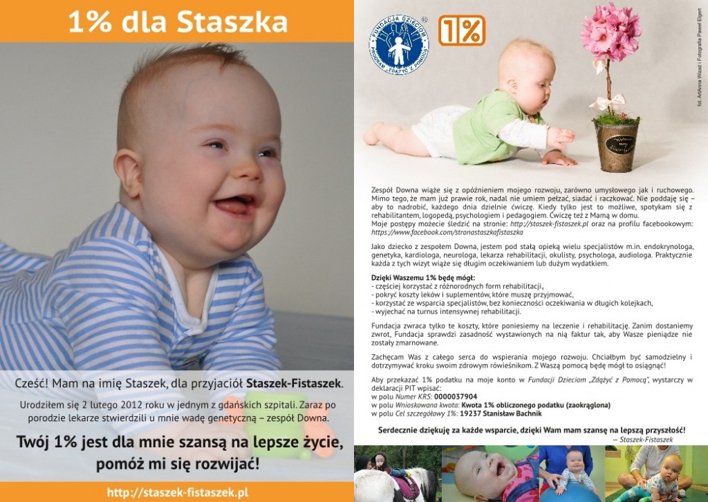 1% dla Staszka-Fistaszka - ulotka 2013